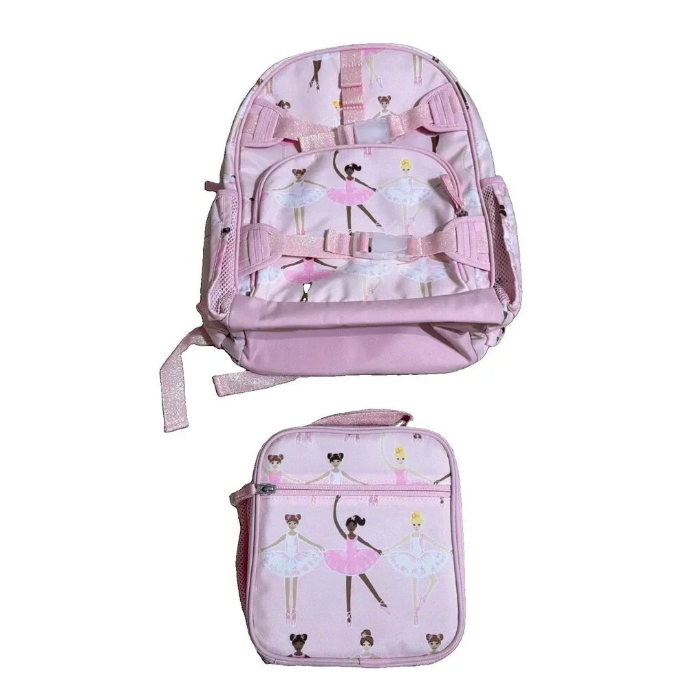 Pottery Barn Kids Mackenzie Pink Shimmer Ballerina Backpack & Lunchbox Large